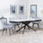 Apollo White Ceramic Extending Dining Set - Ace Grey Fabric Swivel Dining Chair-2