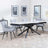 Apollo White Ceramic Extending Dining Set - Ace Grey Fabric Swivel Dining Chair-2