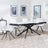 Apollo White Ceramic Extending Dining Set - Boden Cream Fabric Swivel Dining Chair-4