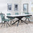 Apollo White Ceramic Extending Dining Set - Boden Green Fabric Swivel Dining Chair-5