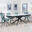 Apollo White Ceramic Extending Dining Set - Boden Green Fabric Swivel Dining Chair-6