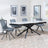 Apollo White Ceramic Extending Dining Set - Boden Grey Fabric Swivel Dining Chair-6
