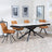 Apollo White Ceramic Extending Dining Set - Boden Orange Fabric Swivel Dining Chair-4