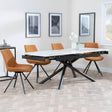 Apollo White Ceramic Extending Dining Set - Boden Orange Fabric Swivel Dining Chair
