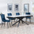 Apollo White Ceramic Extending Dining Set - Corona Blue Fabric Dining Chair-6