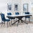 Apollo White Ceramic Extending Dining Set - Corona Blue Fabric Dining Chair