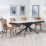 Apollo White Ceramic Extending Dining Set - Corona Brown Fabric Dining Chair-8