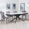 Apollo White Ceramic Extending Dining Set - Corona Camel Fabric Dining Chair-5