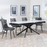 Apollo White Ceramic Extending Dining Set - Corona Grey Fabric Dining Chair-9