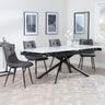 Apollo White Ceramic Extending Dining Set - Corona Grey Fabric Dining Chair-9