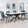 Apollo White Ceramic Extending Dining Set - Corona Light Grey Fabric Dining Chair-7