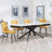 Apollo White Ceramic Extending Dining Set - Corona Yellow Fabric Dining Chair-2