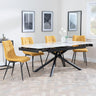 Apollo White Ceramic Extending Dining Set - Corona Yellow Fabric Dining Chair-3
