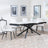 Apollo White Ceramic Extending Dining Set - Darwin Cream Fabric Dining Chair-2
