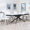 Apollo White Ceramic Extending Dining Set - Darwin Cream Fabric Dining Chair-2