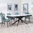 Apollo White Ceramic Extending Dining Set - Darwin Green Fabric Dining Chair-5