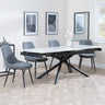 Apollo White Ceramic Extending Dining Set - Darwin Grey Fabric Dining Chair
