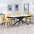Apollo White Ceramic Extending Dining Set - Darwin Yellow Fabric Dining Chair-3