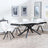 Apollo White Ceramic Extending Dining Set - Ion Cream Boucle Teddy Fabric Swivel Dining Chair-5