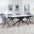 Apollo White Ceramic Extending Dining Set - Ion Dark Grey Velvet Fabric Swivel Dining Chair-4