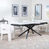 Apollo White Ceramic Extending Dining Set - Kiefer Cream Boucle Fabric Dining Chair