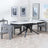Apollo White Ceramic Extending Dining Set - Kiefer Grey Boucle Fabric Dining Chair-2