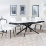 Apollo White Ceramic Extending Dining Set - Peyton Cream Fabric Dining Chair-4