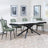 Apollo White Ceramic Extending Dining Set - Peyton Green Fabric Dining Chair-2