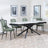 Apollo White Ceramic Extending Dining Set - Peyton Green Fabric Dining Chair-2