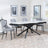 Apollo White Ceramic Extending Dining Set - Peyton Grey Fabric Dining Chair-3
