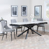 Apollo White Ceramic Extending Dining Set - Peyton Grey Fabric Dining Chair-3