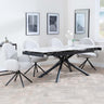 Apollo White Ceramic Extending Dining Set - Theo Grey Fabric Swivel Dining Chair