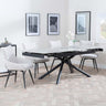 Apollo Grey Ceramic Extending Dining Set - Ace Beige Fabric Swivel Dining Chair-3