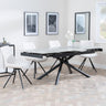 Apollo Grey Ceramic Extending Dining Set - Boden Cream Fabric Swivel Dining Chair-3
