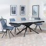 Apollo Grey Ceramic Extending Dining Set - Boden Dark Grey Fabric Swivel Dining Chair-2