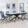 Apollo Grey Ceramic Extending Dining Set - Boden Dark Grey Fabric Swivel Dining Chair-3
