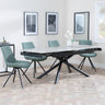 Apollo Grey Ceramic Extending Dining Set - Boden Green Fabric Swivel Dining Chair-5