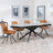 Apollo Grey Ceramic Extending Dining Set - Boden Orange Fabric Swivel Dining Chair-4