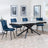 Apollo Grey Ceramic Extending Dining Set - Corona Blue Fabric Dining Chair-6