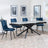 Apollo Grey Ceramic Extending Dining Set - Corona Blue Fabric Dining Chair-6