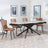 Apollo Grey Ceramic Extending Dining Set - Corona Brown Fabric Dining Chair-8