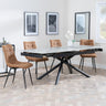 Apollo Grey Ceramic Extending Dining Set - Corona Brown Fabric Dining Chair-8