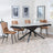 Apollo Grey Ceramic Extending Dining Set - Corona Brown Fabric Dining Chair-8