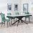 Apollo Grey Ceramic Extending Dining Set - Corona Green Fabric Dining Chair