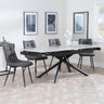 Apollo Grey Ceramic Extending Dining Set - Corona Grey Fabric Dining Chair-9