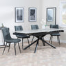 Apollo Grey Ceramic Extending Dining Set - Corona Light Grey Fabric Dining Chair-7