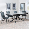 Apollo Grey Ceramic Extending Dining Set - Corona Light Grey Fabric Dining Chair-7