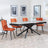 Apollo Grey Ceramic Extending Dining Set - Corona Orange Fabric Dining Chair-3