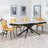 Apollo Grey Ceramic Extending Dining Set - Corona Yellow Fabric Dining Chair-2