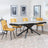 Apollo Grey Ceramic Extending Dining Set - Corona Yellow Fabric Dining Chair-2